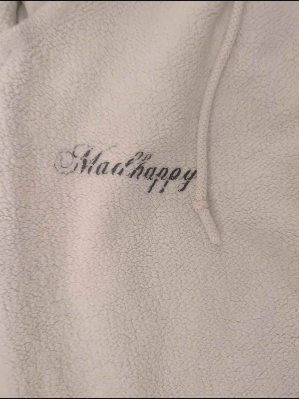 Madhappy White Fleece Sweatpants with Colorful Letter & Heart - Picture 2 of 6